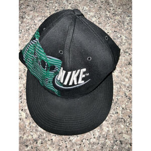 Vintage Nike Skull Embroidered Swoosh Fitted Hat One Size